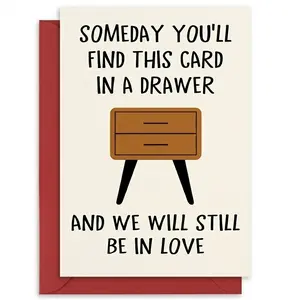 Funny Anniversary Card - Premium Matte Cardstock with Red Envelope - for Long Distance & Daily Romance - Sentimental Gift for Boyfriend, Girlfriend & Spouse summervibes