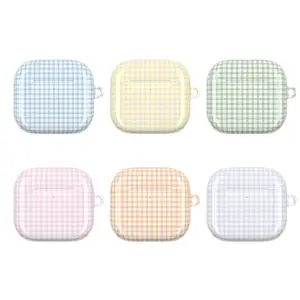 Pastel Gingham AirPods Case – Cute Stripes Cover for AirPods Pro 2 3 4. Gift. David sells phone cases