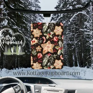 Kottage Kupboard Freshmas Car Air Freshies Christmas Gift Handmade 4x3 Felt Long Lasting Scent Refill Festive Prints for Car Sleigh Smell Merry Bright