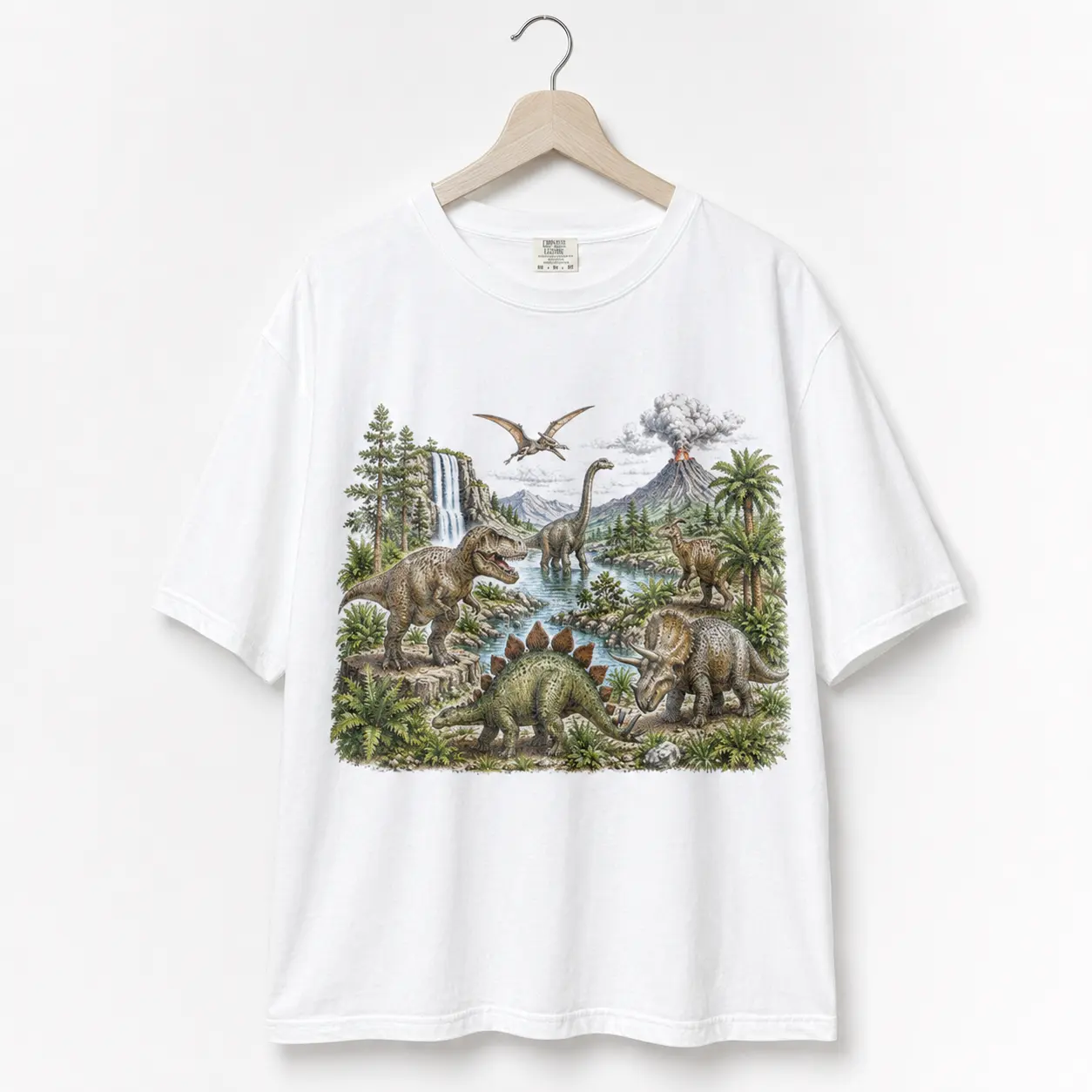 Vintage T Rex Dinosaur Graphic T-Shirt Prehistoric Nature Retro Dino Gift Tee