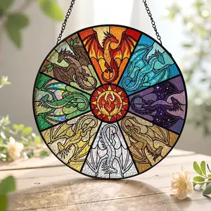 Wings Of Fire Dragons Stained Glass Suncatcher,Nightwings Seawings Icewings Window Hanger, Queen Of Pyrrhia Decor