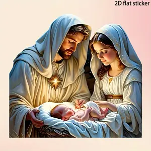 6-Inch Christmas Manger Vinyl Sticker Decal for Cars, Laptops, Phones, Windows, Walls, Glass, Mugs - Glossy Surface, Shiny Decor, Single Use - Adhesive to Glass, Metal, Ceramic Surfaces, Seasonal Stickers, Holiday Decor, Durable Adhesive, Adhesive Decor,