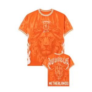 Holland #4 Soccer Jersey Shirt, Lion Graphic Football Fan Tee, Orange Dutch Streetwear Jersey, Netherlands Supporter Gift, Unisex Athletic Shirt