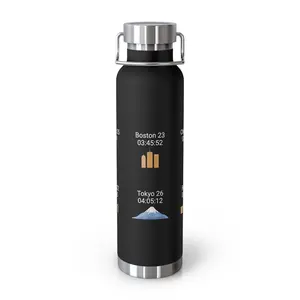 Personalized 6-Star Marathon Water Bottle, 22oz Stainless Steel Copper Insulated - Custom Finish Times for Boston, NYC, Tokyo & More