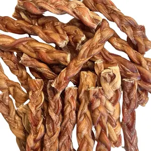 5-6” Braided Bully Sticks (1 Pound) Healthy, All-Natural, Long-Lasting Dog Chew Bones - Low Odor - Mixed Thickness Hormones