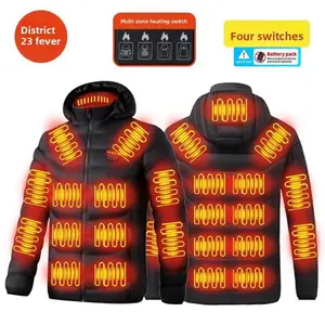 Heating Smart Heated Down Jacket Multi-speed Temperature Control with Without Battery Pack Unisex Winter Cold-Proof Warm Constant Temperature Coat 111