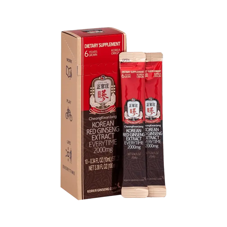 JungKwanJang 6-Year Red Ginseng Extract - 2000mg Concentrated Oral Liquid (10 Packs) | Premium Korean Ginseng Supplement