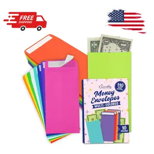110 Pack Colorful Money Envelopes for Cash, 6.5" x 3.5" with Self-Adhesive