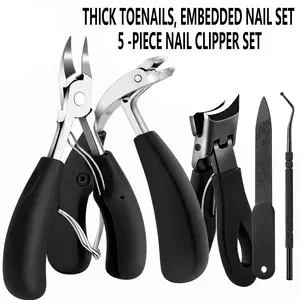 Professional Stainless Steel Nail Tool Set - Complete Manicure & Pedicure Kit with Nail Clippers, Cuticle Nippers, Nail File & Pedicure Tools for Thick Nails, Salon & Home Use, Nail Care Cutter Kit