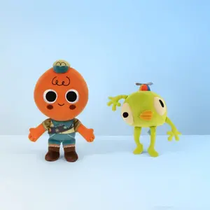 Cute Orange‑Head Boy & Green Alien Plush Toy Set, 2‑Styles Whimsical Cartoon‑Character Stuffed Dolls, Kawaii Weird‑Cute Fantasy Animal Plush