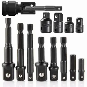 12PCS Impact Socket Adapter Reducer & Extension Set, Tools for Converting Power Drills Into High-Speed Nut Drivers, Compatible with Impact Wrenches & Screwdrivers, Includes 4-Size and 8-Size Sockets