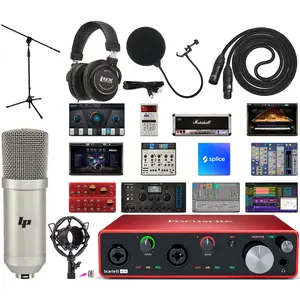 Focusrite Scarlett 4i4 4th-Gen USB-C Audio Interface Studio Bundle – Mic, Headphones, Software & More