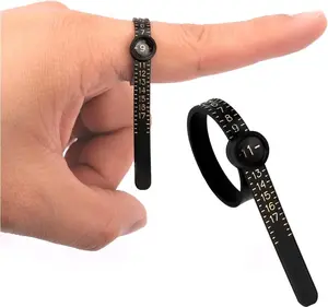 1-17 USA Ring Size Measuring Set – Upgraded Reusable Finger Size Gauge Jewelry Sizing Tool for Men & Women (Black)