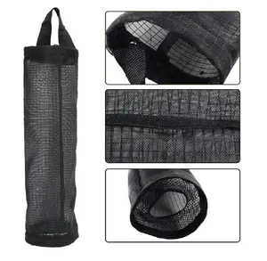 TIKA Hanging Mesh Grocery Bag Dispenser, Space-Saving Plastic Bag Holder for Kitchen Organization