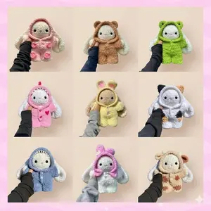 Crochet Bunny Plush with Strawberry Hoodie, Amigurumi Kawaii Animal Toy