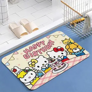 Sanrio Hello Kitty & Friends Doormat - Happy Birthday Theme Flannel Floor Mat for Kids' Rooms - Festive Design & Cheerful Touch - Perfect for Birthdays
