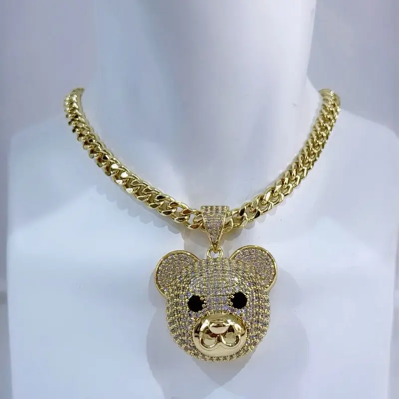 Bear Pendant Necklace, Style #02680