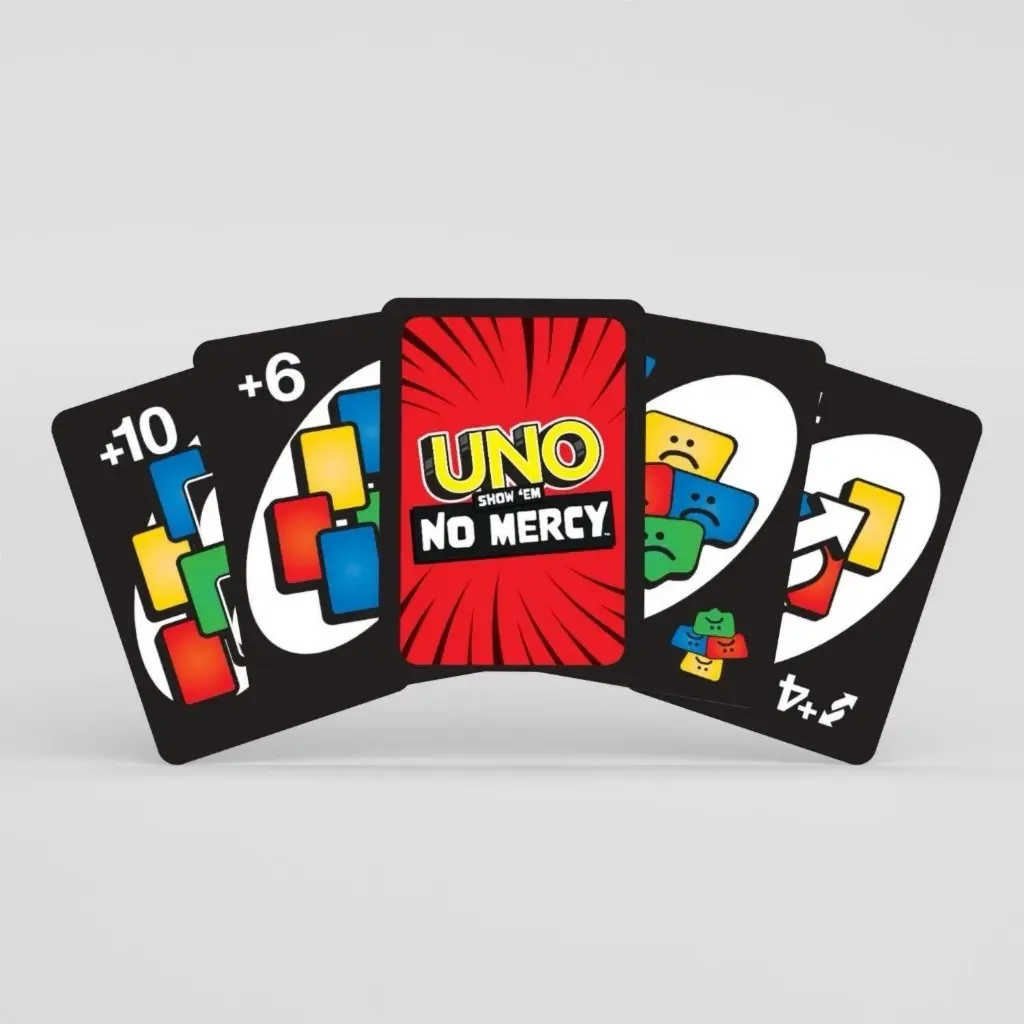 UNO No Mercy 220-Card Edition – The Ultimate Party Card Game with Wild Combos and Exciting Challenges