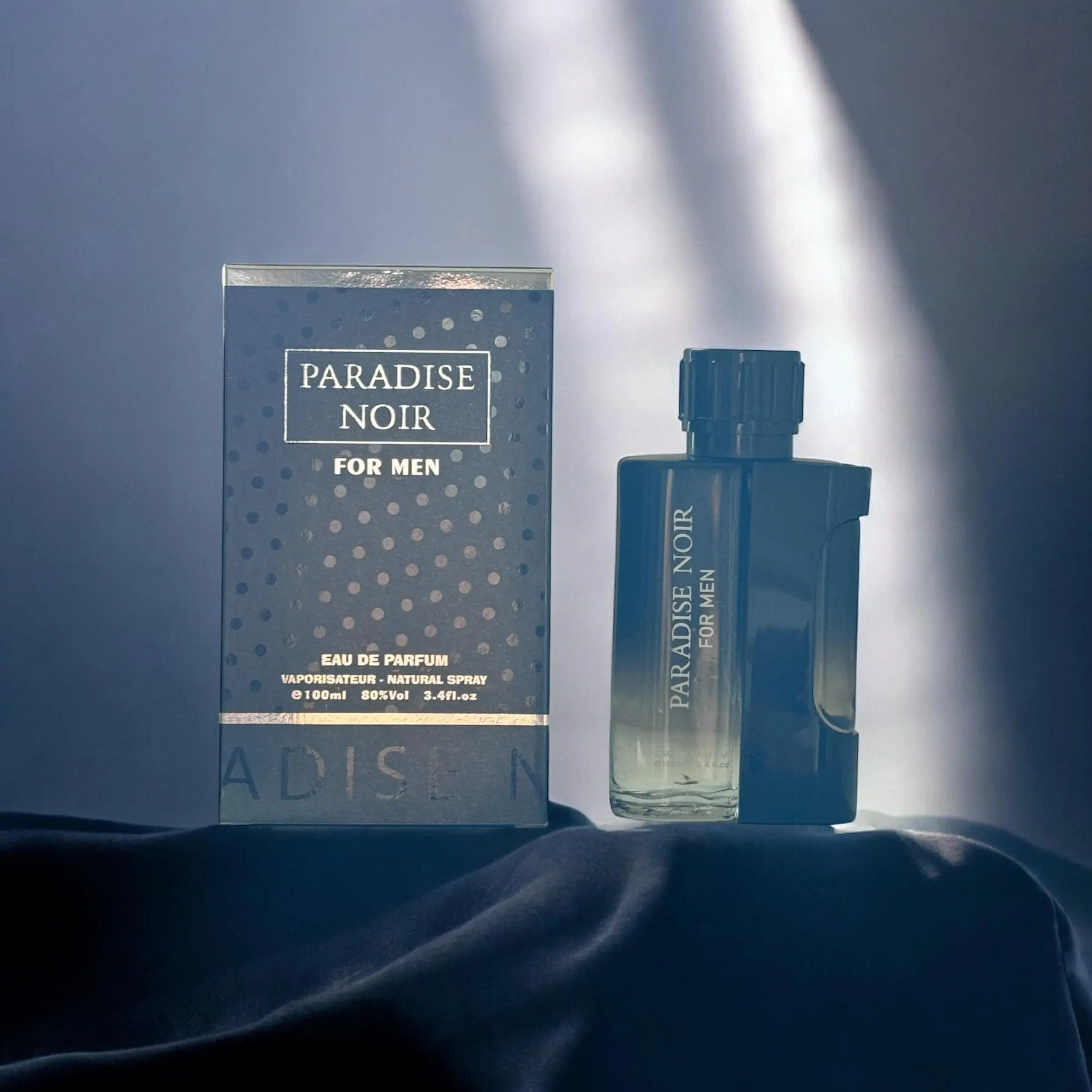 Paradise Noir Eau de Parfum for Men, Fragrance with Rich Notes of Leather, Wood, and Spices - Masculine Scent for Everyday Wear, 3.4oz
