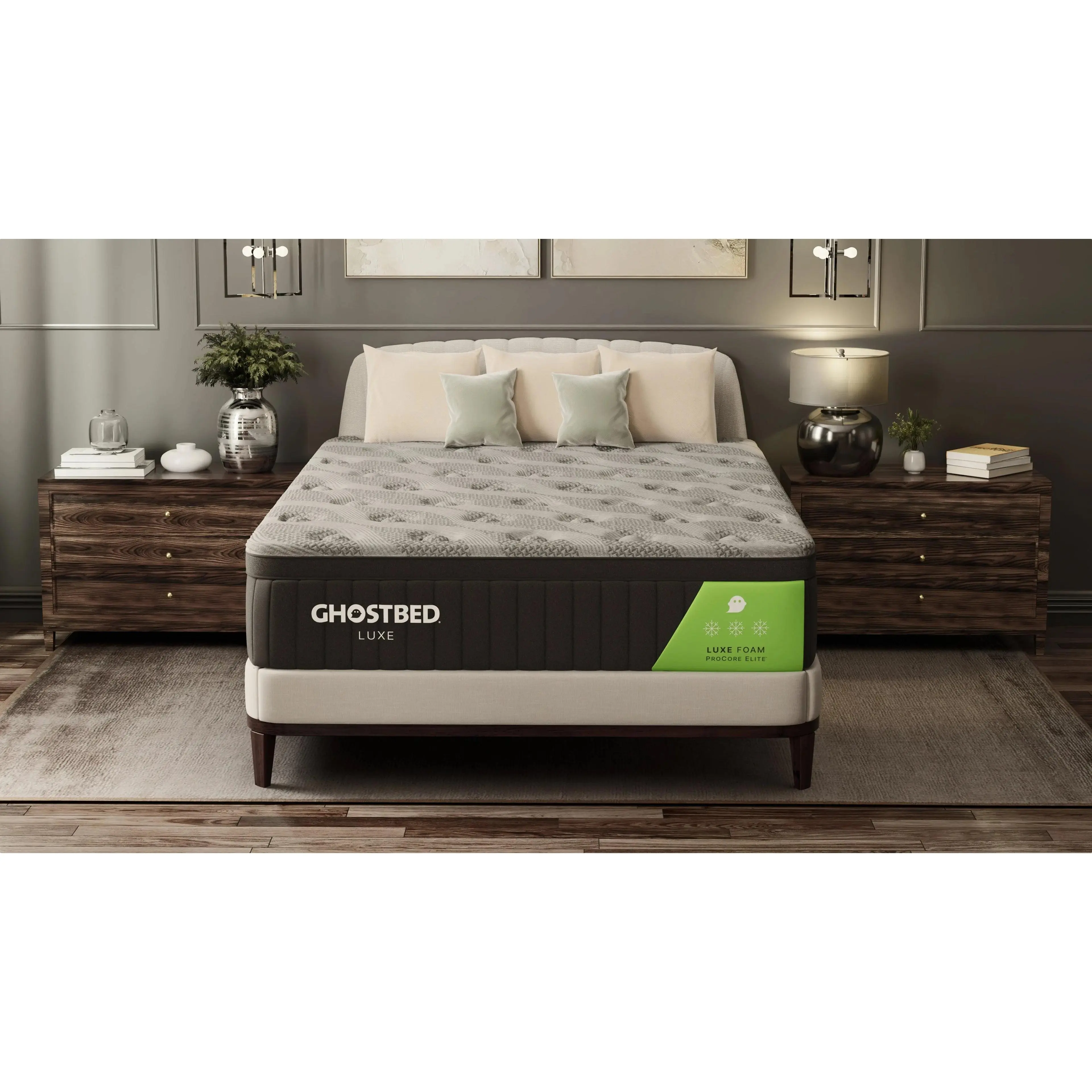 GhostBed Luxe Memory Foam Mattress - Ergonomic Zoned Support Memory Foam Mattresses, Stay Cool, Extra-Thick Design for Improved Sleep Comfort