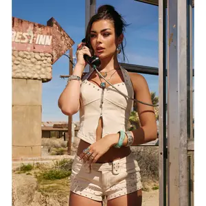 Studded Western Low-Rise Shorts