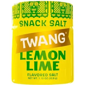 2x Twang Shaker Lemon-Lime Salt - Beer Seasoning Zesty Citrus Rimming Shakers Kitchen Gourmet Flavoring Bar Supply Topping Tequila Michelada Drink Enhancer Bundle Bulk Lot Wholesale Multipack Cooking Condiment Spice 1.15oz 2ct