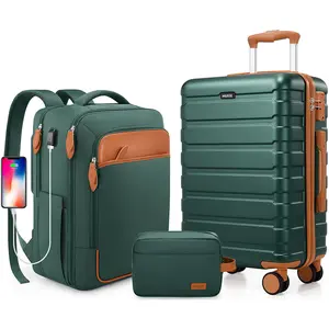 Miusse 3-Piece Travel Luggage Set with Backpack – Lightweight ABS Hard Shell Spinner Suitcase with TSA Lock, Airline Approved for Business & Vacation