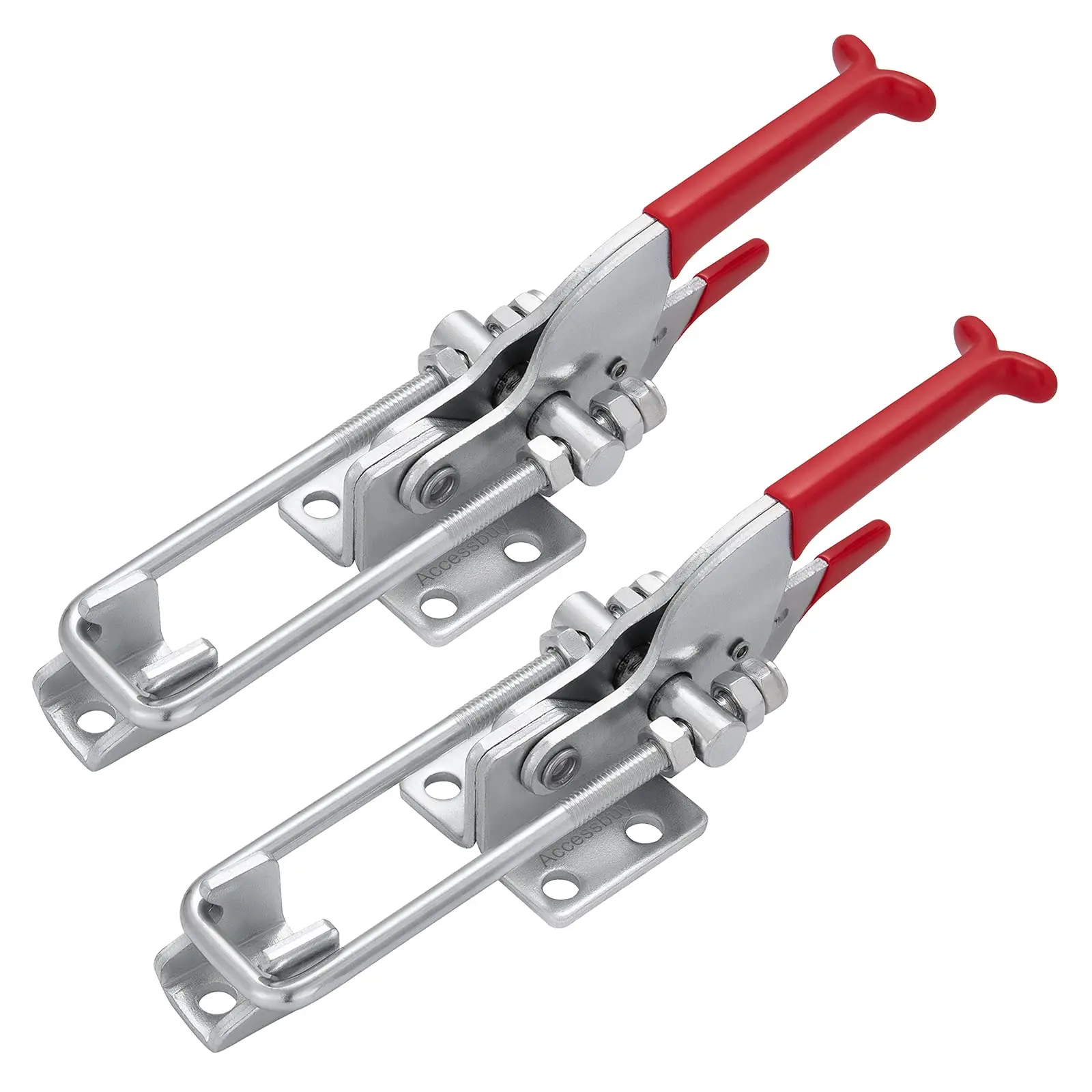 2-Pack 7.87-Inch Heavy-Duty Large Toggle Clamp Latches, 2000Lbs Self-Lock Adjustable U-Bolt Latches for Industrial Equipment, Tire Carrier Applications