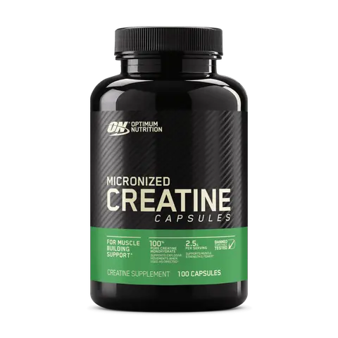 Optimum Nutrition Micronized Creatine Monohydrate Capsules - 2.5g Per Capsule, Gluten-Free Fitness Gym Supplement, Muscle Fitness & Sports Nutrition Supplement, Adults' Healthy Diet Aid (Bottle)