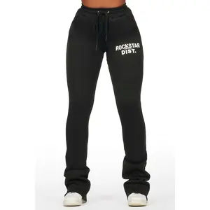 Juliana Black Super Stacked Track Pant