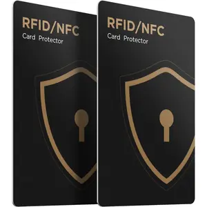 RFID Blocking Cards 2 Pack Credit Card Protectors NFC Contactless Cards Protection for Business & Travel Wallet