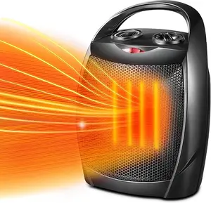 KISSAIR Small Electric Space Heater - Ceramic Portable Heater Fan with Adjustable Thermostat, Overheat Protection, ETL Listed. Perfect for Office, Kitchen, and More. 750W/1500W, indoor use