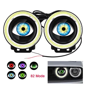 2pcs 3.5 Inch Angel Eyes LED Car Headlights, Led Front Lights, Devil's Eye Design, APP Control, 82 Modes, Car Interior Lighting Accessories