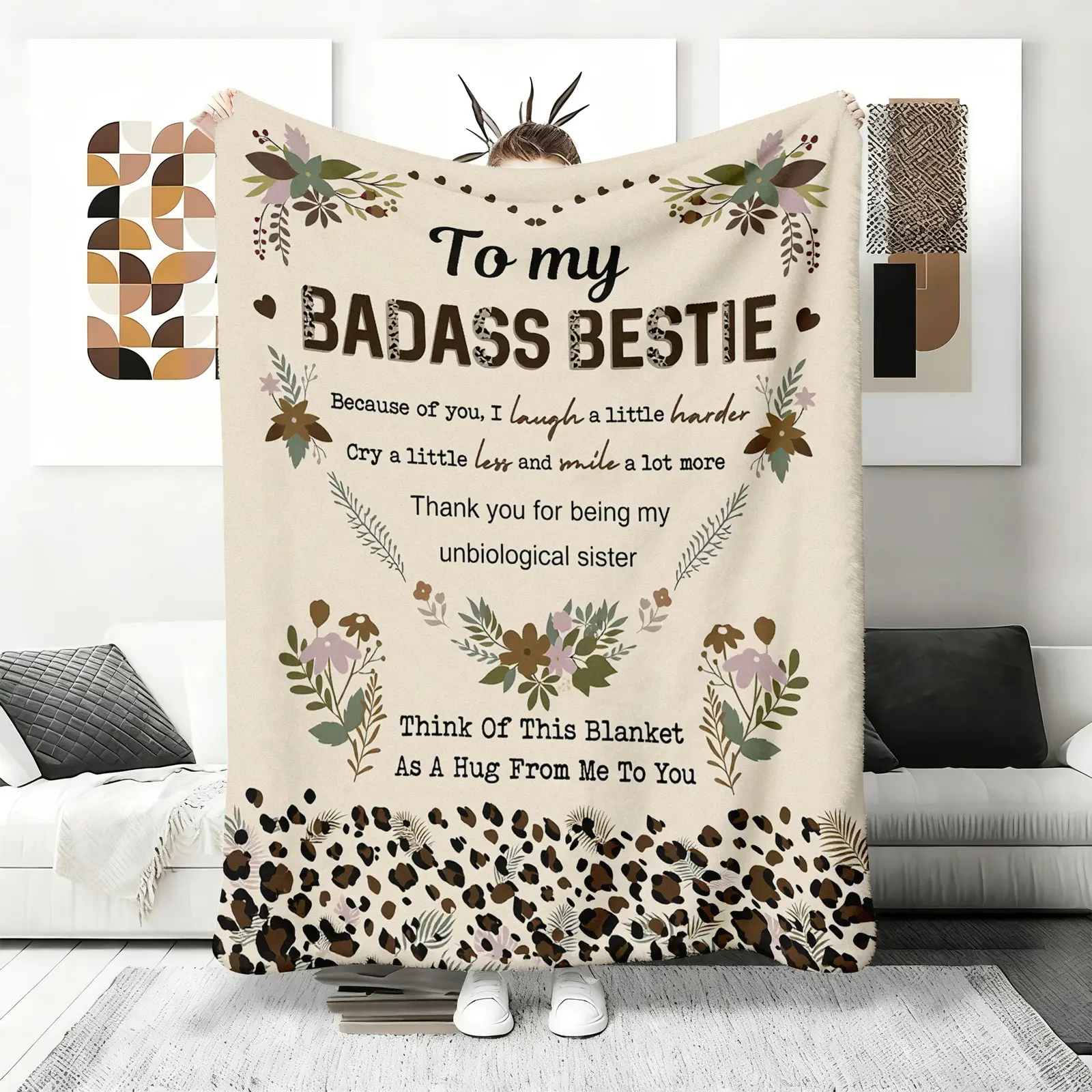 Flannel High-Definition Printed Blanket, Sister Gift, BFF Gift, Best Friend Gift, Gift, Decor, Suitable for Sofa, Bed, Travel, Outdoor, Comfortable, Office, Flannel Blanket, Small Cover, Nap Mat, Air Conditioning,  bedding ,plush blankets,mellow blanket