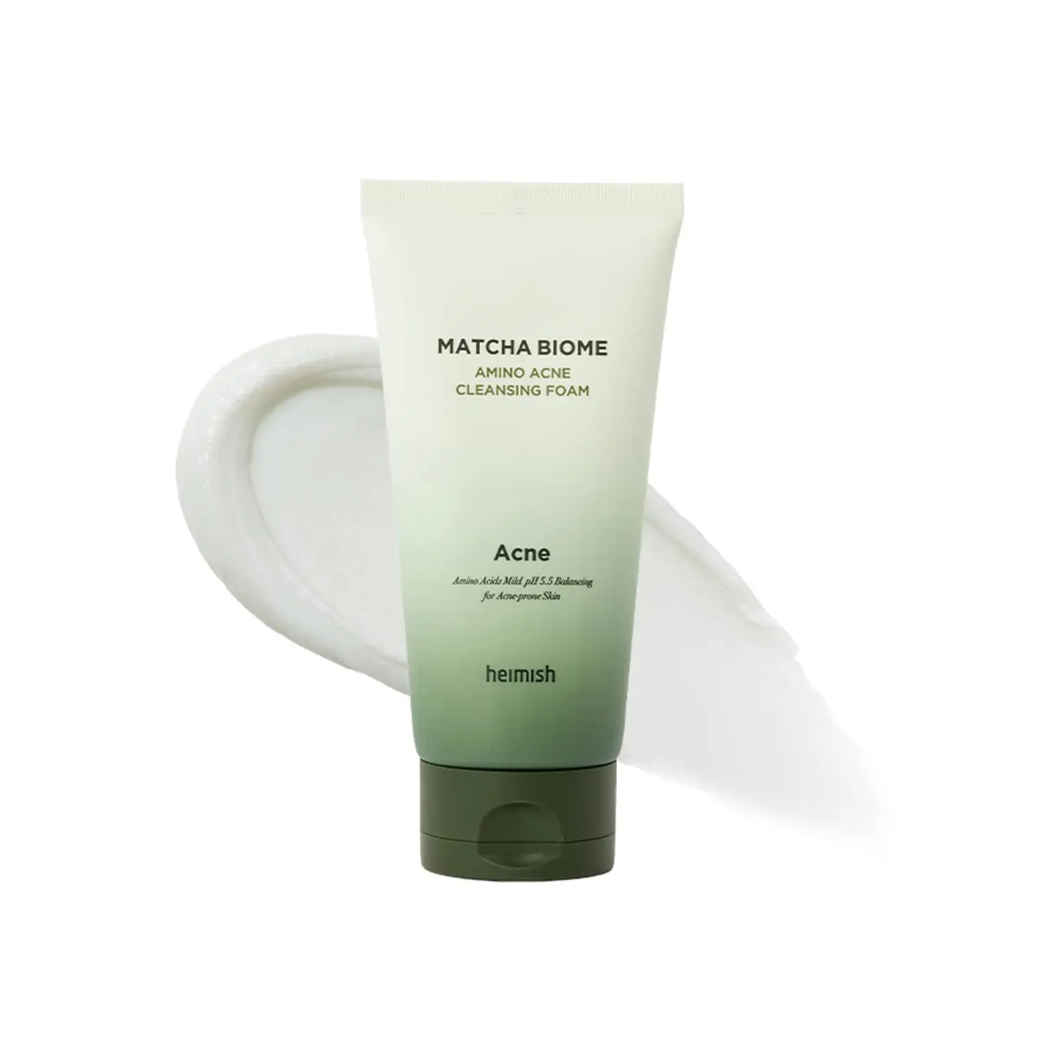 Heimish Matcha Biome Amino Acne Cleansing Foam 150ml Daily Facial Wash for Acne Relief & Pore Cleansing with Salicylic Acid & Protein Amino Acid