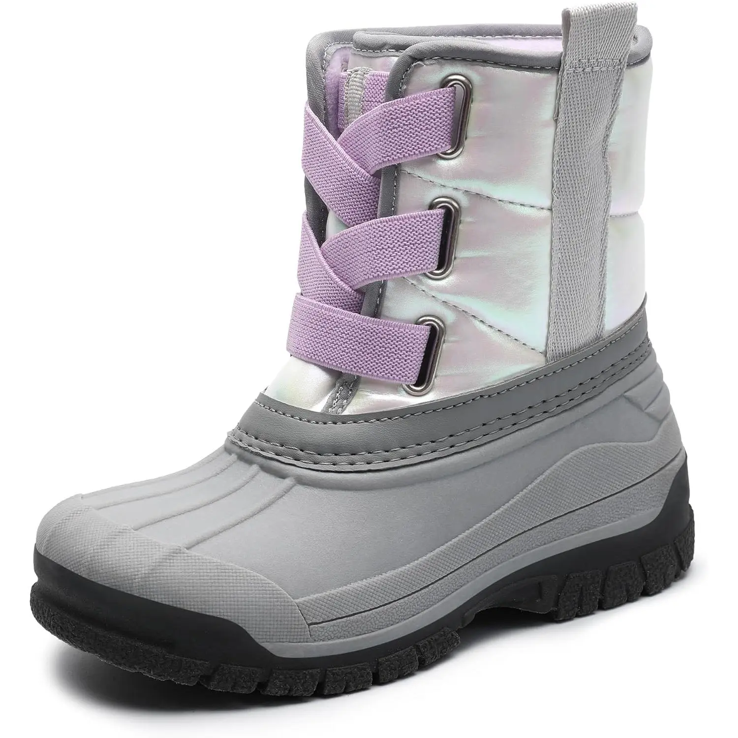 SHOESLOCKER Toddler Cowgirl Style Snow Booties - Synthetic Embroidered Suede Ankle-to-Knee Boots, Round Toe, Waterproof Sole, Zip Closure, Elastic Band Fit, Winter Warm Non-Slip Flat Heel for Outdoor School Walking, Cowgirl Look, Embroidery Detail, Casual