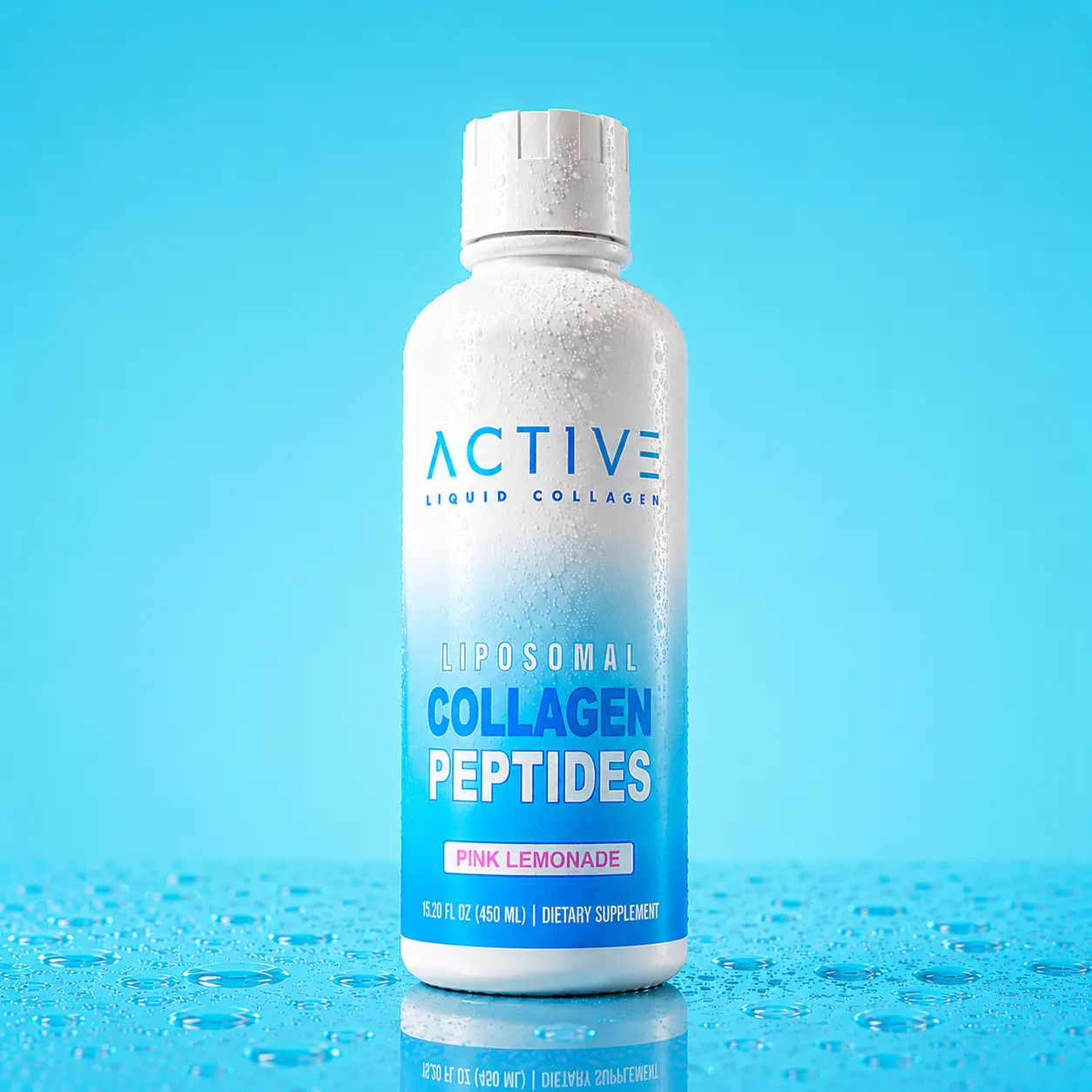 Active Liposomal Collagen Peptides + Vitamin C + Biotin + Hyaluronic Acid - Liquid Collagen Pink Lemonade Flavor - 30 Servings