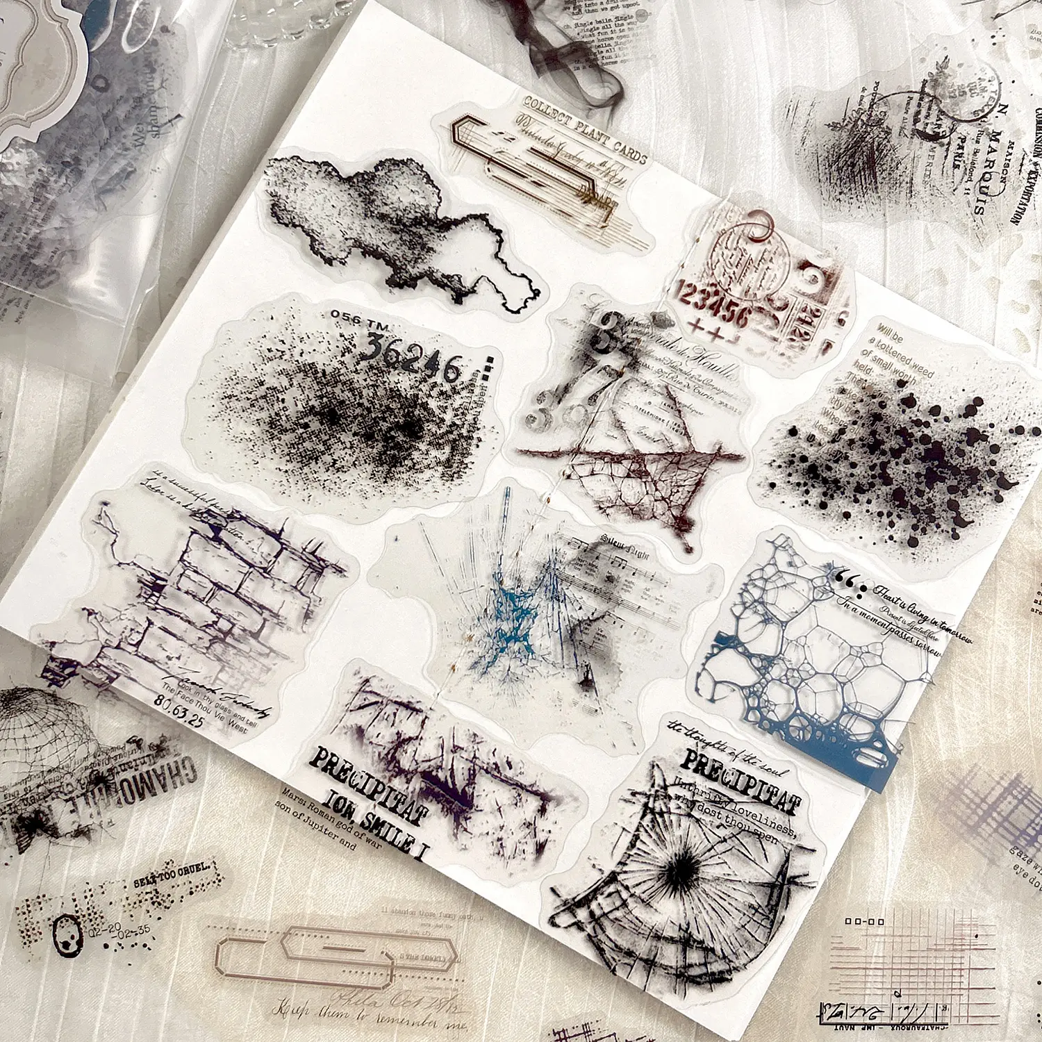 Vintage Style Transparent Stickers, Diy Crafts Stickers, 100 Sheets DIY Scrapbooking Journal Decoration, Handmade Craft Supplies for Creative Projects, Scrapbook Materials, Sticker Collage Pack, DIY Art Stickers