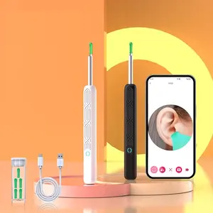 Earwax Removal Tool Set with Camera, Portable 360° Wide-Angle Ear Cleaner, Waterproof Endoscope, Compatible with iPhone & Android, Ear Wax Remover