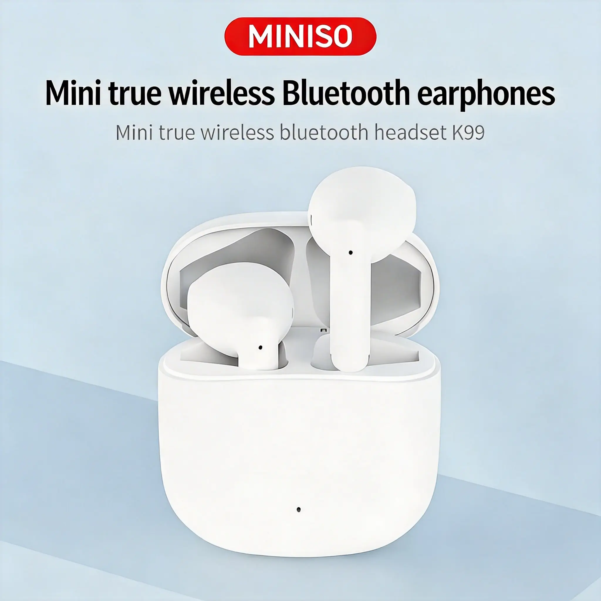 MINISO True Wireless In-Ear Earbuds - Electronic Audio Headphones with 35mAh Battery, 5-6V Compatibility, Long Playtime, Comfortable Fit, Mini Sleek Design, Noise Cancellation, Music Setup Tech Gadget