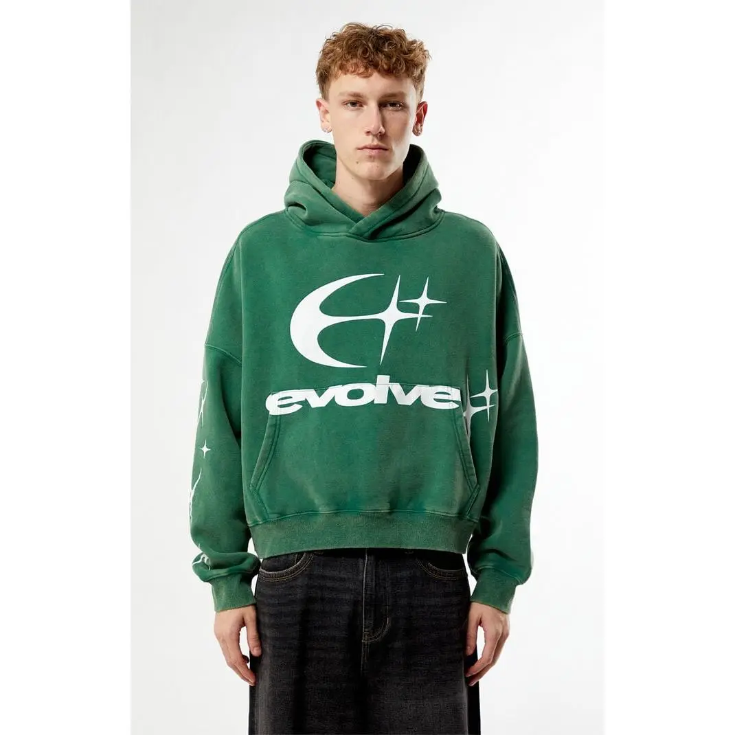 cropped graphic hoodie mens - TikTok Shop