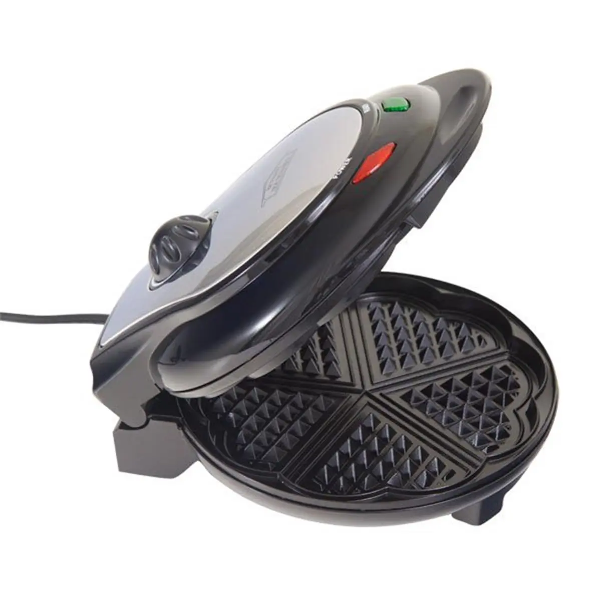 Traditional Danish Heart-Shaped Waffle Maker, Villa Ware 5 of Hearts Model, 11.75x5x9 in, Elegant Design, Specialty Kitchen Appliance, Heart Shapes