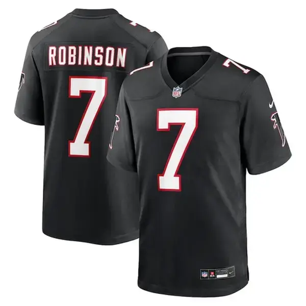 Men's #7 Bijan Robinson White Game Jersey - Fully Stitched