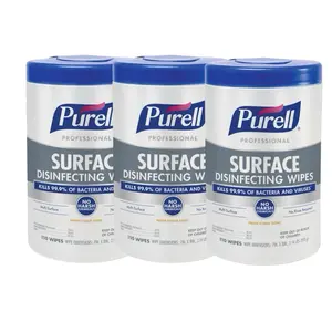 PURELL Professional Surface Disinfecting Wipes, Citrus Scent, 110 Count Canister, 7"x 8" Wipes pack of 3 Cleaning Hand