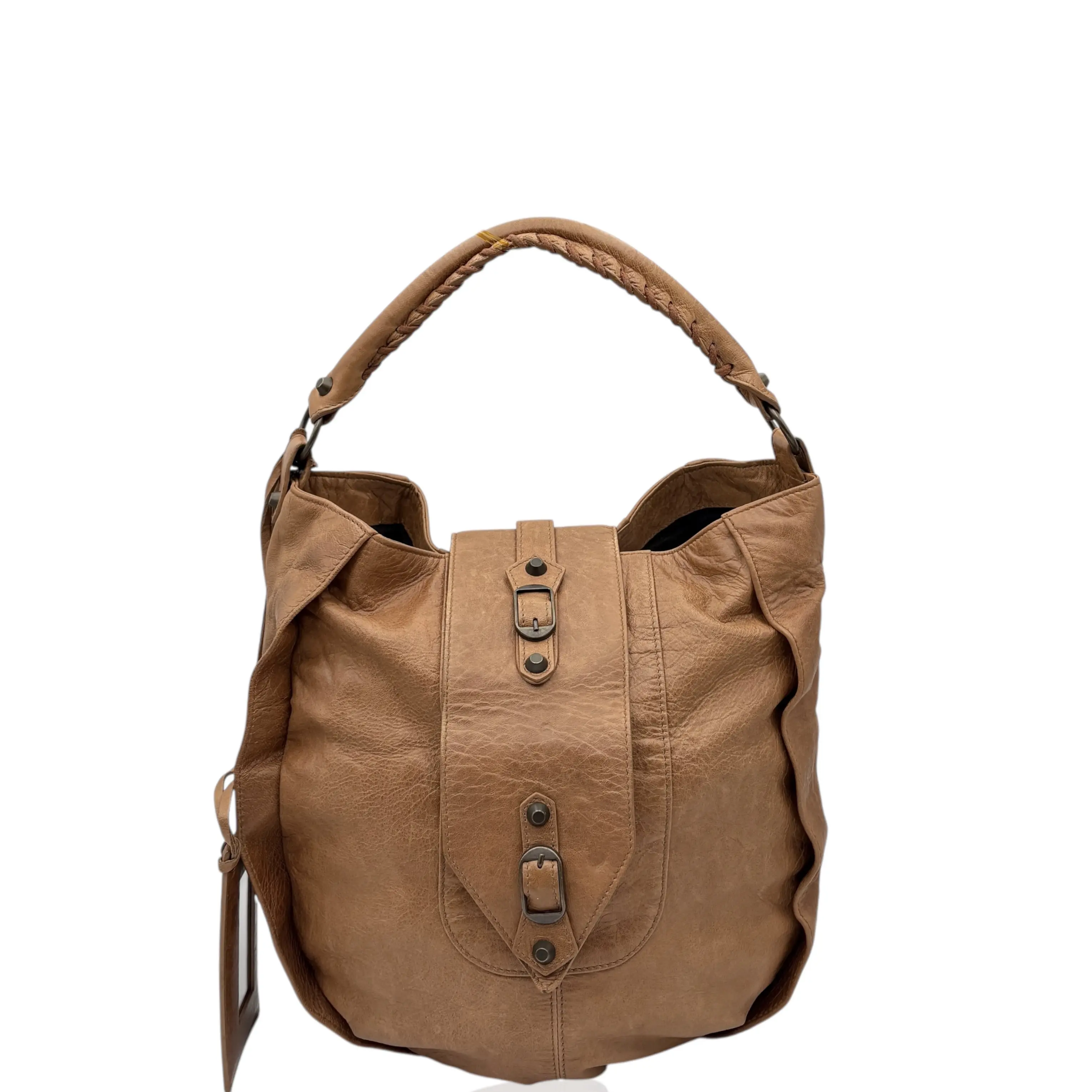 Pre-owned Balenciaga Leather tote bags Tote Bag Calfskin Natural Tan (xd030626a2)