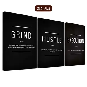 3 Piece Framed Inspirational Wall Art Set, Artistic Canvas Poster Prints, Success Principles, Classroom Decor, Home Office, Bathroom, Art Wall Decoration