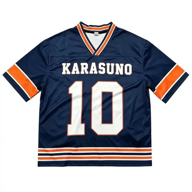 Haikyuu Karasuno Hinata Shoyo #10 Cosplay Jersey, Premium V-Neck Athletic Streetwear Mesh Shirt, Ultra-Soft Breathable Polyester Tee, Perfect Gift for Anime Fans Otaku Street Fashion