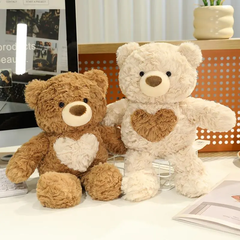 Cute Bear Design Plush Toy, Huggable Stuffed Animal, 1 Count Lovely Teddybear Bear Plush Doll, Stuffed Animals Dolls for Birthday Gifts, Home Decorations