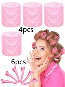 10pcs Curling Tools, Large/Medium/Small Curlers with Clips, Self Gripping Curler, Suitable for Long/Medium/Short Hair, Diy Curler 2.36/1.92/1.53 inches, New Year's Gift, Thanksgiving Gift, Family Essential Curler, Curling Hair Rollers