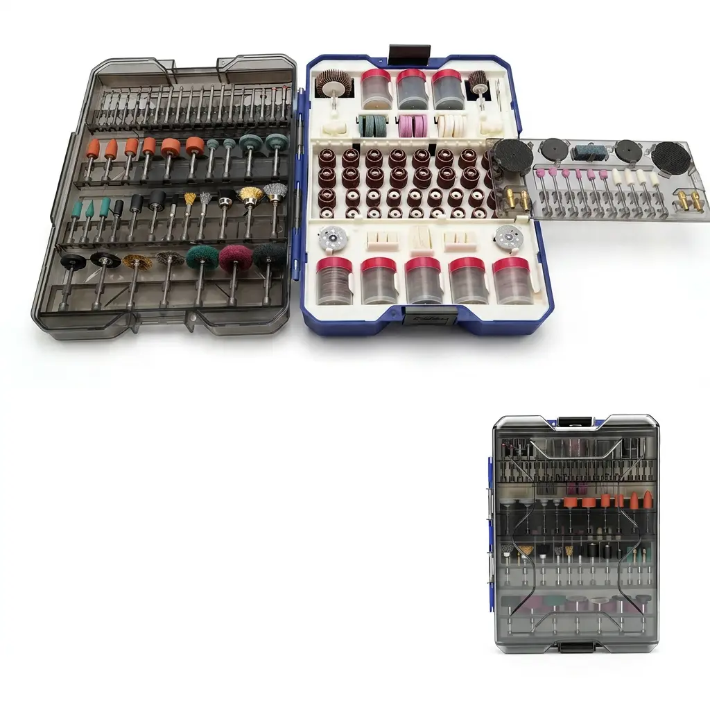 650-Piece Dremel-Compatible Rotary Power Tool Set, with Grinding/Sanding, Cutting, Drilling, Cleaning, Polishing Bits & Cut+Drill+Carve Attachments for DIY Enthusiasts